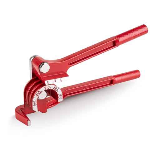 3 In 1 Tubing Bender, 0-180 Degrees Tube Bender Manual Pipe Bender Tool for 1/4 5/16 3/8 Inch Copper Aluminum Brass and Thin Steel Pipes(Red)