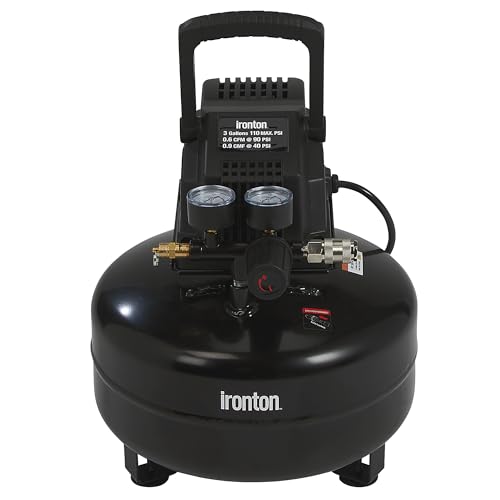 Ironton Oil-Free Pancake Air Compressor 0.3 HP 3-Gallon 110 PSI