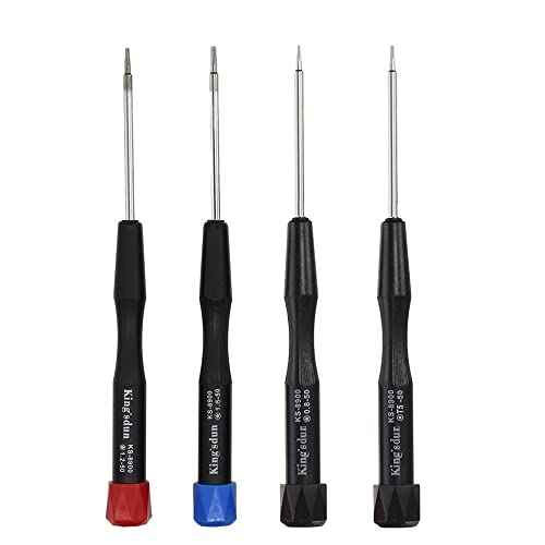 4-Piece Precision Pentalobe Screwdriver Set P2 P5 P6 5-Point 5-Star 0.8 mm, 1.2 mm and 1.5 mm Pentalobe Screwdriver or Ts1 Ts4 Ts5 and Torx T5 for iPhone Macbook Pro Air ReReader Repair