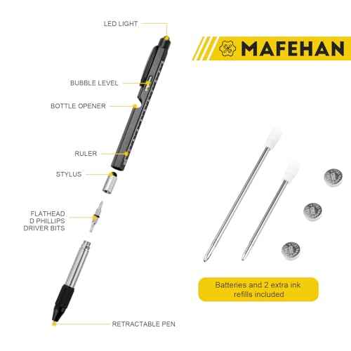 Gifts for Men Who Have Everything ? MAFEHAN 9-in-1 Multitool Pen with LED Light, Cool Gadgets & Gifts for Dad, Husband, Grandpa ? Christmas Gifts, Stocking Stuffers, White Elephant Ideas