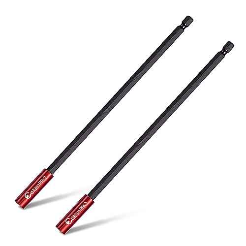 2PCS 12inch Strong Magnetic Drill Bit Extension Holder for Impact Driver,1/4" Hex Shank S2 Steel Magnetic Screwdriver Extension,Drill Bit Extender