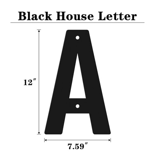 Black 12-Inch Metal House Address Number for Outdoor Wall - Modern Home Sign