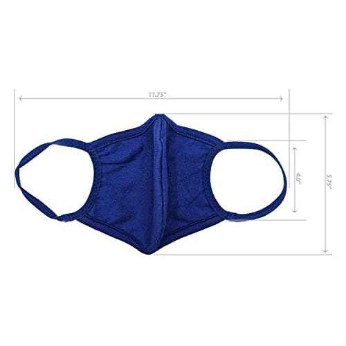 Universal Cloth Face Masks ? Reusable Dust & Allergy Masks ? 100% Cotton, 2 Layer, Washable, for Teens & Adults ? Protects from Dust, Pollen, Pet Dander & More (Blue, Large - Pack of 4)