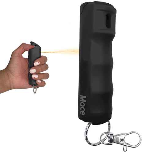 Mace Pepper Spray - Hard Case Model, 12g, 12 Feet Range, Max Strength 10% OC Formula, Long Lasting UV Dye, Flip Top Safety Cap, Self Defense Pepper Spray Keychain for Women & Men