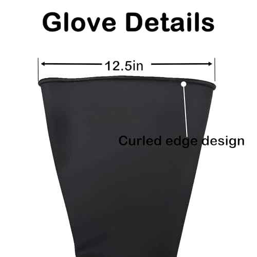 Heavy Duty Rubber Gloves 24.8in for Sandblaster Protective Safety Work Black Striped Sandblasting Rubber Glove