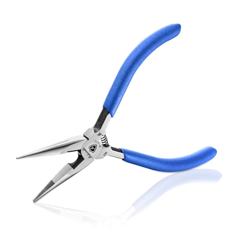 Needle Nose Pliers, mshandto Long Nose Pliers for Wire Bending, High Carbon Steel Needle Nose Plier, Serrated Jaw Pliers for Jewelry Making Electronics Repair Object Grasping Craft Making