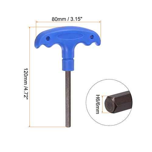 HARFINGTON H6 T-Handle Hex Key Wrench 6mm S2 Steel T-Key Inner Hexagon Spanner Repair Tool