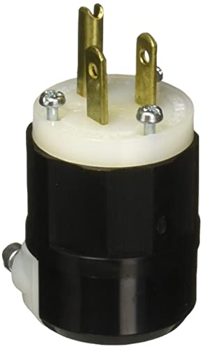 Leviton 5266-C Industrial Grade Black & White 15A 125V Straight Blade Plug - Variation 1