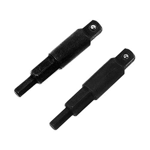 A.I.FORCE 2-Piece Hexagon Key Adapters for HVAC, 1/4-Inch Square Wrench Opening, Carbon Steel, Alloy Steel
