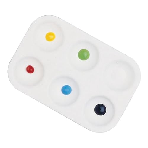 School Smart Paint-Rite Tray with 6 Wells, 3-1/2 x 5-1/4 Inches, White, Pack of 12