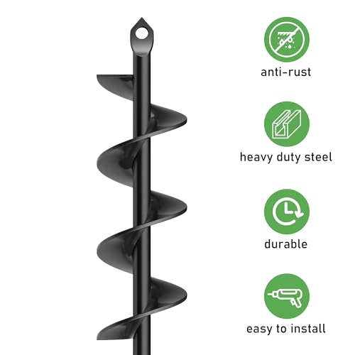HOOPLE Garden Auger Drill Bit for Planting. Drill Bit Plant Flower Bulb Hole Drill Bulb Planter for 3/8" Hex Drive Drill. (1.6" x16.5)