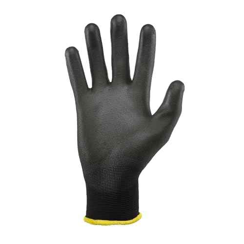 Gorilla Grip Work Gloves, Never Slip Maximum Grip All-Purpose, Gloves for Men, Superior in Wet, Dry, Oily Conditions, Polymer Palm, Medium Size, 1 Pair, Black/Blue| 25052-26