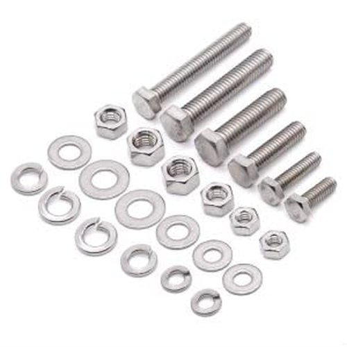 8 Sets Glvaner 3/8-16 x 1" Stainless Steel Hex Head Screws Bolts, Nuts, Flat & Lock Washers, 18-8 (304) Stainless Steel, Full Thread, Coarse Thread