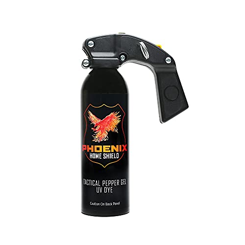 Phoenix Home Shield ? Home Defense Unit - Pepper Gel with UV Dye - Full Grip, Pull Pin, Gel is Safe & Maximum Strength, Maximum Distance + Maximum Bursts = Maximum Safety, 25 Foot Range
