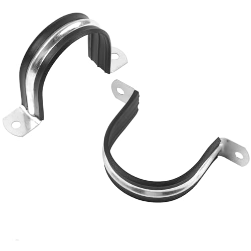 JDHGSHL 1 Inch Reinforced Rigid Pipe Clamp Set - 10 PCS, Stainless Steel with Rubber Cushions