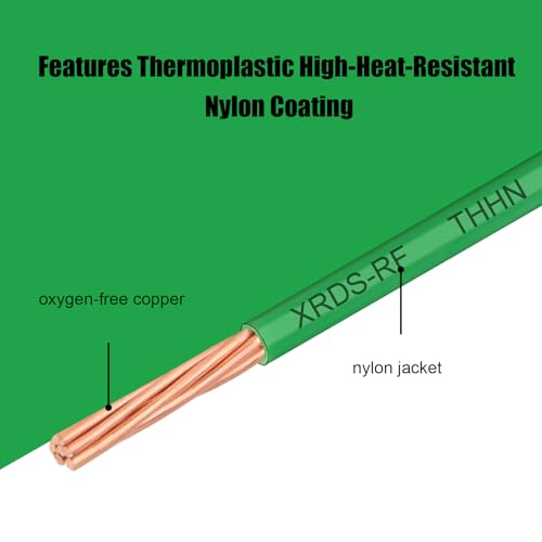 Green 8AWG THHN Stranded Bare Copper Grounding Wire 100FT - Electrical Building Wire