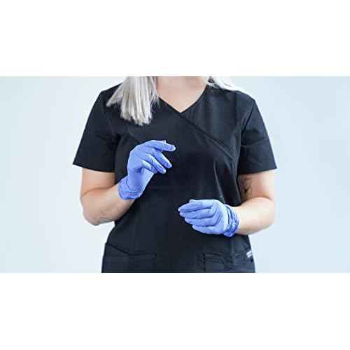 OSTC Lydus 4 Mil Latex Free Nitrile Textured Finger Exam Gloves - Large (Box of 100)