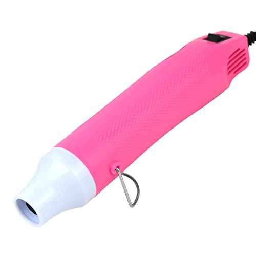Mini Heat Gun,300W Portable Hot Air Gun Electric for DIY Acrylic Resin Craft, Dryer Crafts Handheld Heat Gun for Cup Turner, Shrink Wrapping, Crafts Embossing, Resin Bubble Remover (Pink)