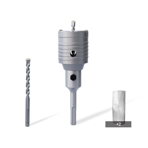 GSTK 50mm(2") Concrete Hole Saw Kit with SDS Plus Shank, Gift with 5pcs Dust Catcher, Hole Saw Cutter for Brick|Concrete| Cement |Stone.