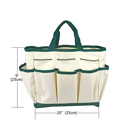 Outdoor Multi Pocket Gardening Tool Kit Holder Oxford 10" x 12" Bag 4 Side Pouches