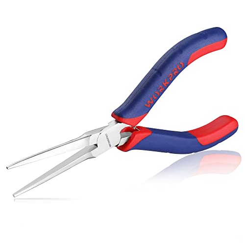 WORKPRO 6" Needle Nose Pliers (Smooth Jaw), Mini Long Nose Pliers with Comfort Grip Handles, Jewelry Pliers for Wire Wrapping, Crafts, Jewelry Making Supplies