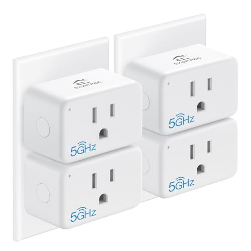 EIGHTREE 4-Pack 5GHz Smart Wi-Fi Plug Outlet with Alexa & Google Compatibility