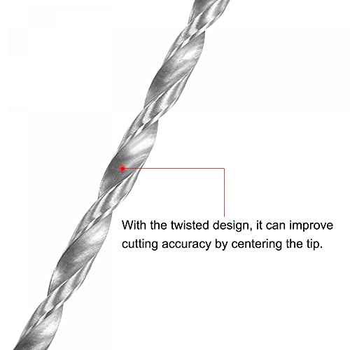 uxcell HSS(High Speed Steel) Extra Long Twist Drill Bits, 5mm Drill Diameter 300mm Length for Hardened Metal Woodwork Plastic Aluminum Alloy 2 Pcs