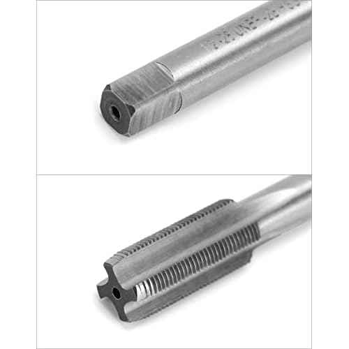 QWORK 1/2" - 28 Tap and Die Set, with Round Die 22LR 223 5.56 9mm, High Speed Steel Right Hand Thread Tap Tool