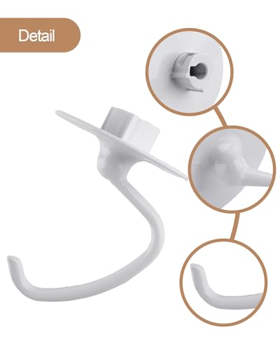 MEET JUICE K45DH Coated C-Shaped Dough Hook for KitchenAid Tilt-Head Mixers, 4.5–5 Qt Bowls