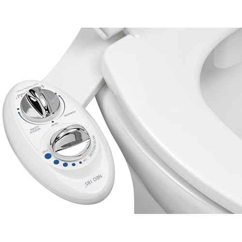 LUXE Bidet NEO 185 - Dual Nozzle, Self-Cleaning, Non-Electric Bidet Attachment for Toilet Seat, Adjustable Water Pressure, Rear & Feminine Wash (White)