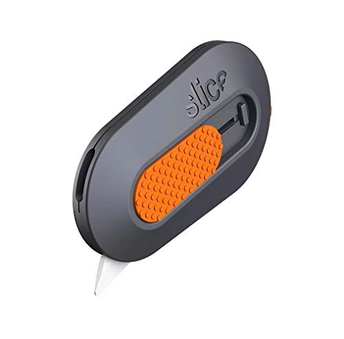 Slice Blade Locks Mini Box Cutter with Retracting Safety Ceramic Blade - Keychain Opener, 1 Pack
