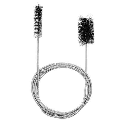PATIKIL 61inch Flexible Drain Brush, Long Nylon Cleaner Brush Double Bristle Ended Spring Straw Cleaning Tool for Curved Pipe Slim Holes Fish Tank, Black