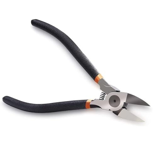 BOENFU 6 Inch Heavy Duty Flush Cut Wire Cutters with Black Handle - Snips & Side Cutters