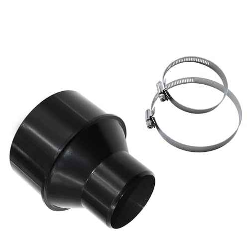 4"" to 2-1/2"" Hose Cone Reducer Attachment for Dust Hoses and Dust Collection Systems, Dust Collection Reducer Fitting with 2 Stainless Steel Clamps