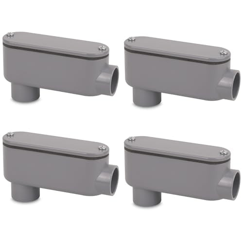 3/4 Inch Rigid PVC Conduit Body Type LB Slip x Slip with Cover & Gasket - Gray, Pack of 4