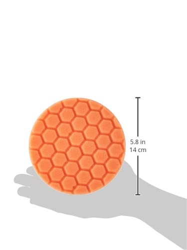Chemical Guys Hex-Logic Medium-Heavy Cutting Foam Pad 5.5 Inch - Orange, 1 Pack