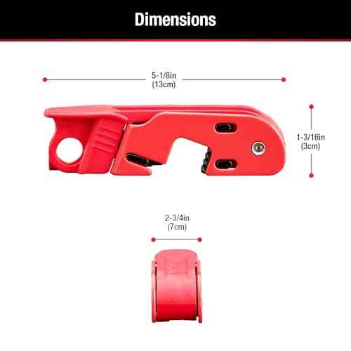 Master Lock Red Electrical Box Circuit Breaker Lockout, Tagout Breaker Box Lock for Standard Single and Double Toggles, 493B