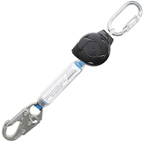 6FT Self Retracting Lifeline Fall Protection Retractable Safety Lanyard Rectracting Lifeline Personal Fall Arrest Protection ANSI Self Retractable Gear for Roofing Construction(Small Hook)