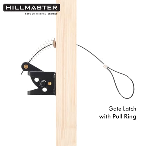 HILLMASTER Self Locking Gate Latch 1 Pack for Wooden Fence Heavy Duty Outdoor Security