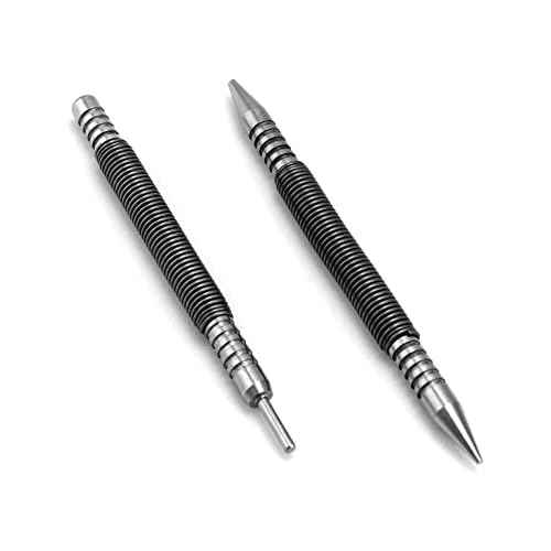 QWORK Pin Punches 1/32" & 1/16" Nail Set, Nail Setter and Hinge Pin Punch Set, 2 Pcs Double Head Spring Tool, 3500 PSI Strike Force Door Pin Removal Tool,