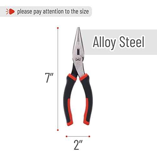 Mr. Pen- Needle Nose Pliers, 7 Inch, Long Nose Pliers, Needle Nose Pliers Tool, Pliers Needle Nose, Long Nose Pliers with Cutter, Wire Wrapping, Crafts, Jewelry Making Supplies