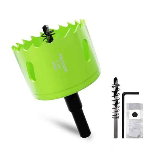 2-3/8" (60mm) Bi-Metal Hole Saw with Arbor - Multi-Material Cutting Kit for Thin Iron, Wood & Drywall - High-Speed Steel Teeth with Smooth Cutting Edge, Fast Chip Removal & Bonus Dust-Proof Bag