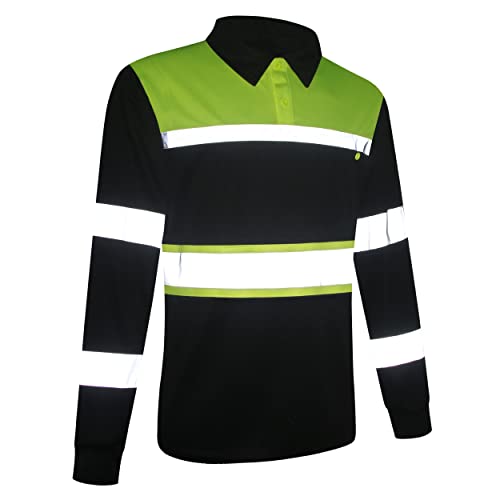 Safety Shirts for Men,High Reflective Men Polo Shirts with Pocket,Short Sleeve Workwear Breathable