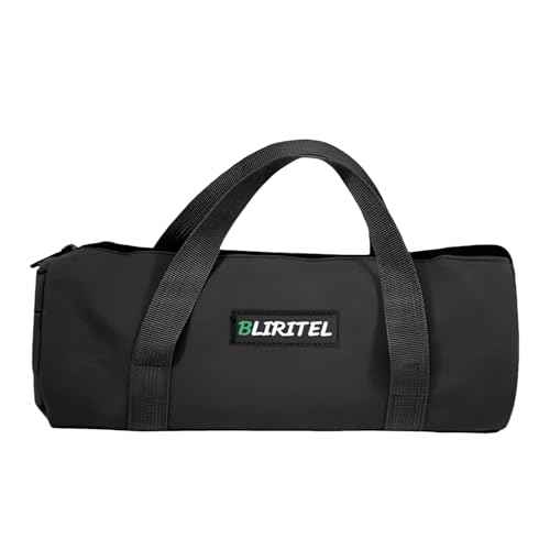 BLIRITEL 12 Inch Small Tool Bag for Men, Large Capacity Wide Mouth Tool Bag, Canvas Tool Storage Kit Bag, Tool Tote Handbag Tool Organizer for Mechanic & Electrician Storage Wrenches Pliers (Black)