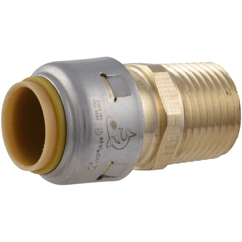 SharkBite Max 1/2 Inch MNPT Push-to-Connect Brass Adapter for Plumbing