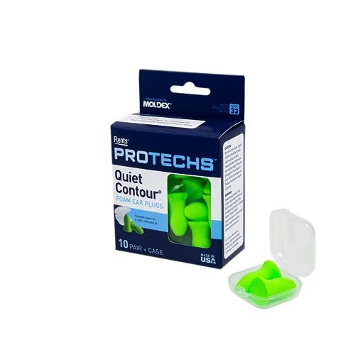Flents Protechs Foam Ear Plugs 10 Pairs, NRR 33, Soft, Latex-Free, Green