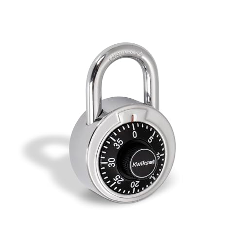 Kwikset Black 3-Digit Combination Dial Padlock - Steel Body, Locker Size