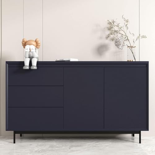 Decotalk Dark Blue Self Adhesive Wallpaper Peel and Stick Contact Paper 17.7"x120" for Cabinets & Walls