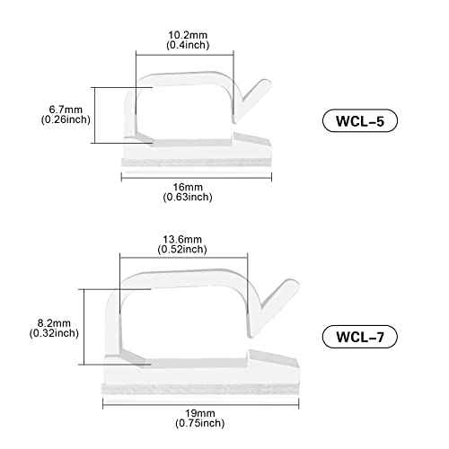 120 Pcs XHF Adhesive Cable Wire Clips White, Cable Staples Outdoor Cable Management Wire Organizer Cord Holder for Under Desk, Car, Wall, TV PC Ethernet Cable