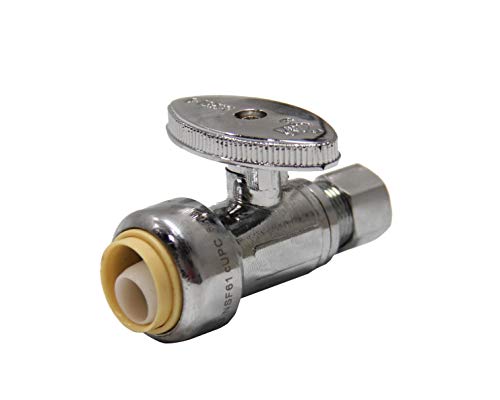 10-Pack EFIELD 1/2'' Push x 3/8'' Compression Straight Stop Valves - Plumbing Fittings